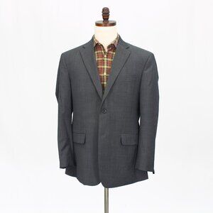 Kenneth Cole 42R Gray Blazer Sport Coat Jacket 2-Button Herringbone Y597